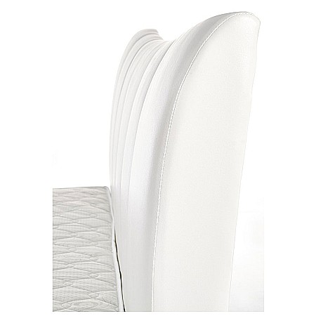 Pat dublu HM Sandy, tapitat cu piele ecologica, somiera inclusa, structura lemn masiv, 160x200 alb [8]
