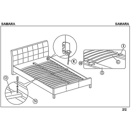 Pat HM Samara, matrimonial, tapitat cu piele ecologica, lemn masiv, 160x200, negru [5]