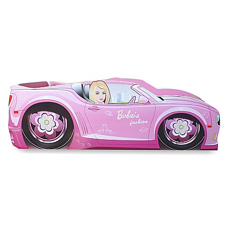 Produse - Pat pentru copii Barbie, Pal melaminat, margini rotunjite PVC, 2-8 ani, 150x74x49 cm, roz