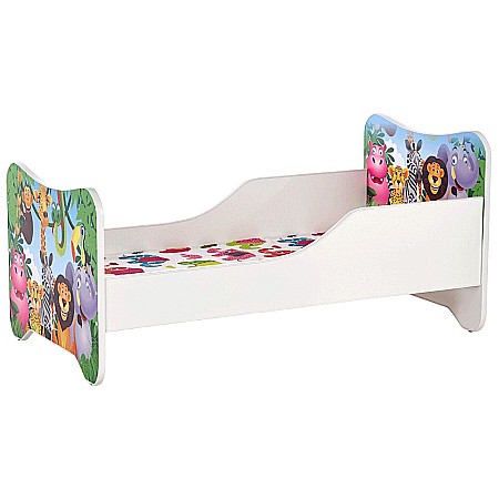 Pat pentru copii HM Happy Jungle, Pal melaminat, cu saltea inclusa, 140x70 cm, multicolor [6]