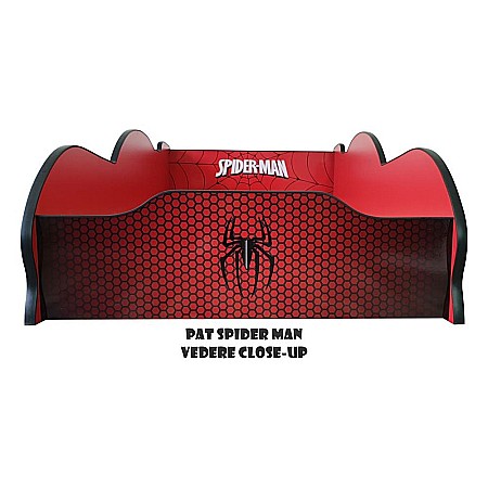 Pat pentru copii SpiderCar, Pal melaminat, margini rotunjite PVC, 2-8 ani, 150x74x50 cm, rosu [3]