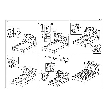 Pat SL Aspen, dublu, lemn masiv, tapitat cu catifea, cu somiera, 160x200, albastru [2]