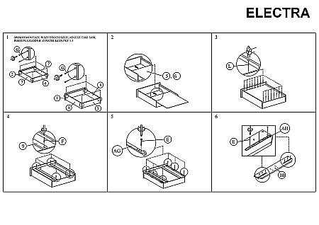 Pat SL Electra, cu sertare, tapiterie stofa, somiera inclusa, 160x200, gri [4]