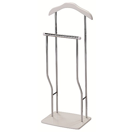 Portmantouri - Portmantou dublu, tip valet, SL Greg, cromat, lemn, 107 cm, alb