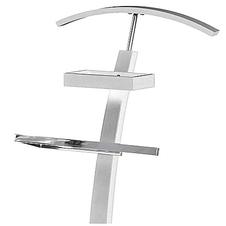 Portmantou suport haine HM WU13, lemn, baza metalica cromata, 117 cm, alb [1]
