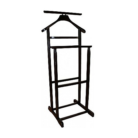 Portmantou suport haine, tip valet, dublu, din lemn masiv, 102 cm, wenge [1]
