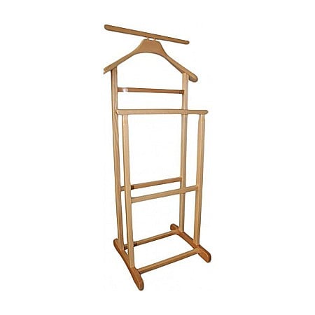 Portmantou suport haine, tip valet, dublu, din lemn masiv, 102 cm, fag [2]