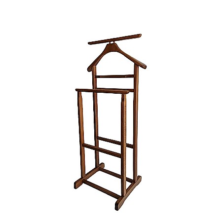 Portmantou suport haine, tip valet, dublu, din lemn masiv, 102 cm, nuc [1]