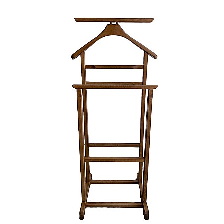 Portmantou suport haine, tip valet, dublu, din lemn masiv, 102 cm, nuc [2]