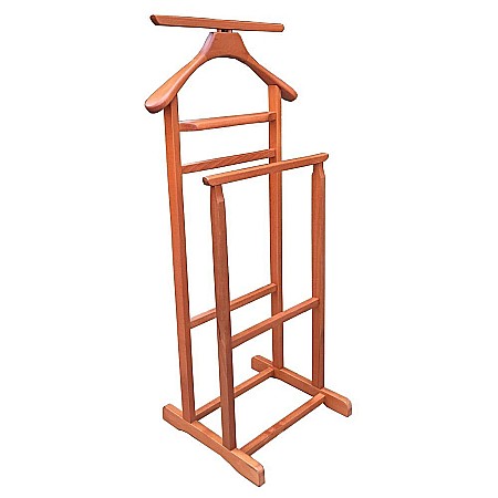 Mobilier hol - Portmantou suport haine, tip valet, dublu, din lemn masiv, 102 cm, wenge