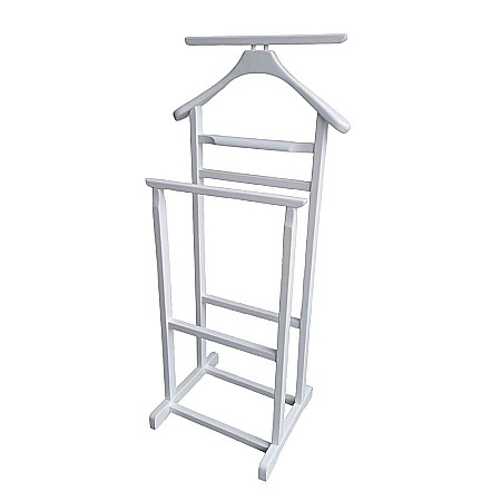 Portmantou suport haine, tip valet, dublu, din lemn masiv, 102 cm, alb [1]