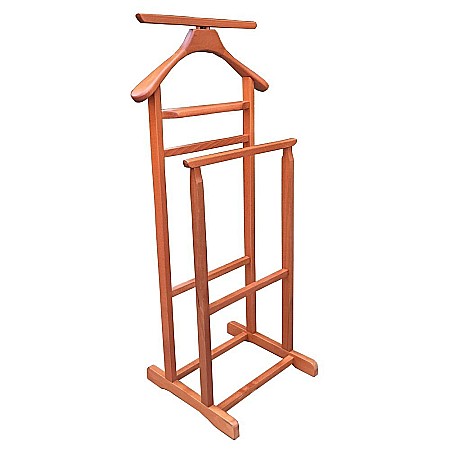 Portmantou suport haine, tip valet, dublu, din lemn masiv, 102 cm, cires [1]