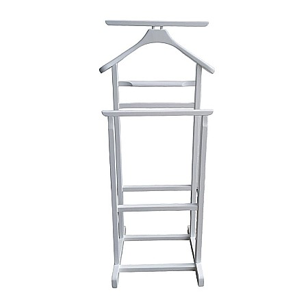 Portmantou suport haine, tip valet, dublu, din lemn masiv, 102 cm, alb [2]