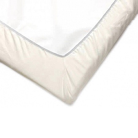 Protectie impermeabila saltea, bumbac, 90x200 cm, interior poliuretan, lavabila la 90°C, alb [2]