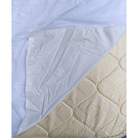 Protectie impermeabila saltea, bumbac, 90x200 cm, interior poliuretan, lavabila la 90°C, alb [8]