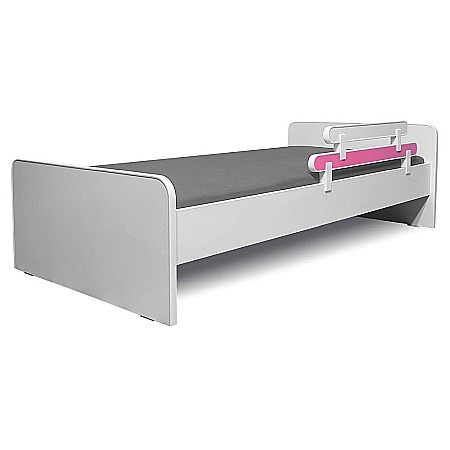 Protectie laterala dubla pentru pat copii detasabila, cu cleme, Pal Melaminat, 70x18 cm, alb/multicolor [1]