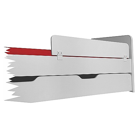 Protectie laterala rabatabila pentru pat copii, detasabila, cu cleme, Pal Melaminat, 70x14 cm, alb [3]