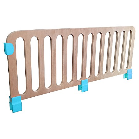 Paturi copii - Protectie laterala tip grilaj pentru pat copii detasabila, cu cleme, lemn, 60x23 cm, natur