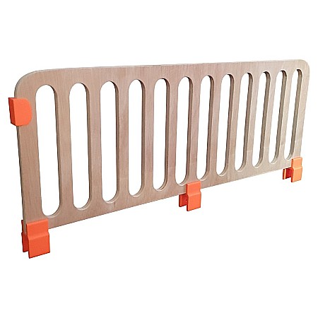 Produse - Protectie laterala tip grilaj pentru pat copii detasabila, cu cleme, lemn, 60x23 cm, natur