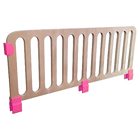 Mobilier copii - Protectie laterala tip grilaj pentru pat copii detasabila, cu cleme, lemn, 60x23 cm, natur