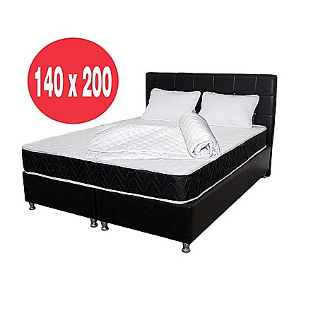 Saltea cu arcuri, Superortopedica Luna 140x200x20 cm, plasa de arcuri Bonell, sistem de aerisire perimetral, Saltsib plus 2 perne matlasate, umplutura fibre poliester hipoalergenice, 50x70cm si husa hipoalergenica, lavabila la 95°C [2]