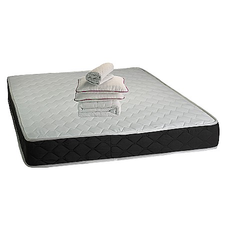Saltele cu plasa de arcuri - Saltea cu arcuri, Superortopedica Luna 160x200x20 cm, plasa de arcuri Bonell, sistem de aerisire perimetral, Saltsib plus 2 perne matlasate, umplutura fibre poliester tip bilute, 50x70cm si husa hipoalergenica, lavabila la 95°C si pilota iarna 180x200cm