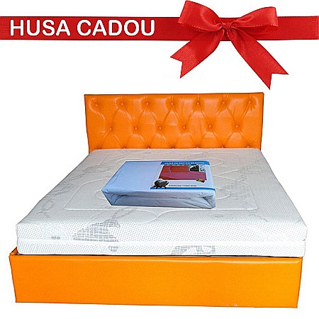 Saltea cu spuma, Zeus Memory Comfort Dodolut 180x200x20cm, spuma poliuretanica HR, memory foam 4 cm, husa detasabila tricot, hipoalergenic, fermitate tare, greutate maxima sustinuta 150 kg/persoana, Saltsib [1]