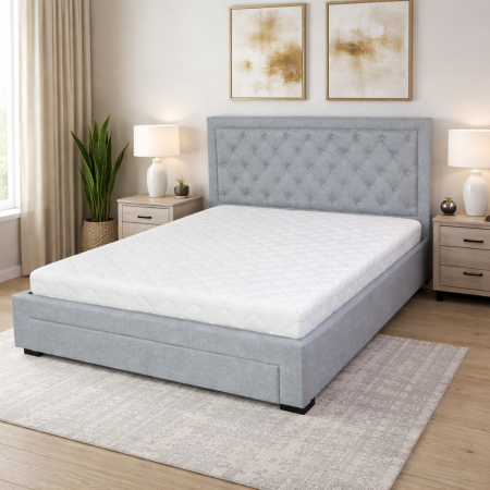 Saltele Hoteliere - Saltea ortopedica Astral Standard Spring 140x200x25 cm, arcuri Bonell, husa detasabila tricot, hipoalergenica, fermitate tare, Saltsib