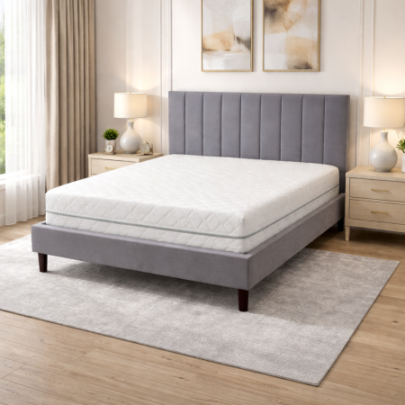 Saltele Hoteliere - Saltea ortopedica Astral Standard Spring 160x200x25 cm, arcuri Bonell, husa detasabila tricot, hipoalergenica, fermitate tare, Saltsib