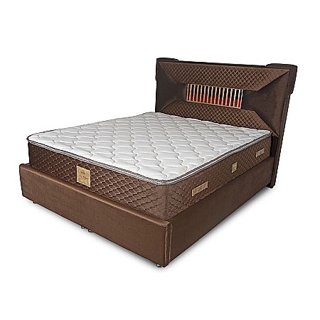 Saltele cu plasa de arcuri - Saltea ortopedica, Lux Memory Piemond cu topper, 140x200x32cm, fermitate tare, cu plasa arcuri, memory foam 2,5 cm, husa matlasata, sistem de aerisire perimetral, greutate maxima sustinuta 120 kg/utilizator, Saltex