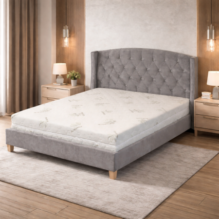 Saltele Hoteliere - Saltea ortopedica Magic Micro One 140x200x25 cm, arcuri pocket, 7 zone confort, husa detasabila tricot, fermitate medie, Saltsib