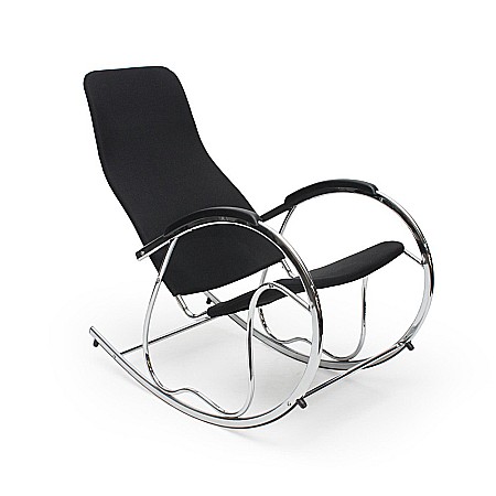Balansoare stil scandinav - Scaun balansoar HM Ben 2, stofa, cadru cromat, 90 kg, negru