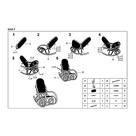Scaun balansoar HM Max 2, stofa, cadru lemn curbat, 90 kg, wenge [1]