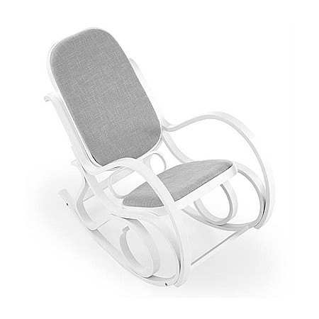 Scaun balansoar HM Max Bis Plus, textil, cadru lemn curbat, 90 kg, alb [1]
