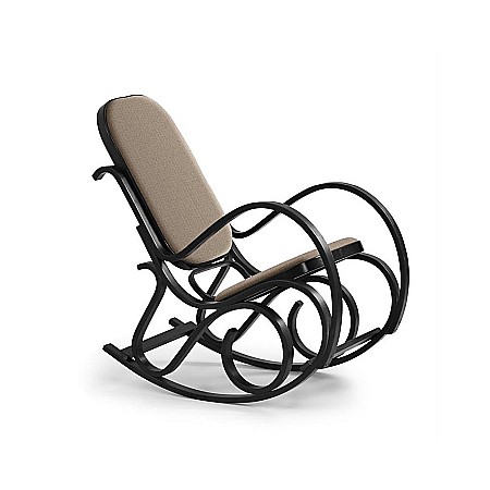 Balansoare stil scandinav - Scaun balansoar HM Max Bis Plus, textil, cadru lemn curbat, 90 kg, wenge