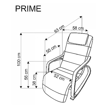 Scaun balansoar HM Prime, cu suport pentru picioare reglabil, tapiterie stofa, lemn masiv,100 kg, gri [9]