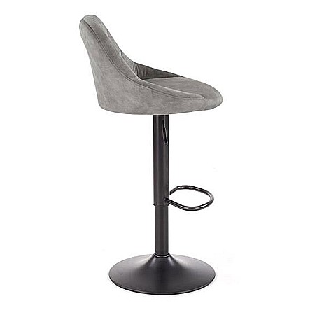 Scaun bar HM H101, tapitat cu stofa tip catifea, inaltime reglabila, suport picioare, 120 kg, gri [6]