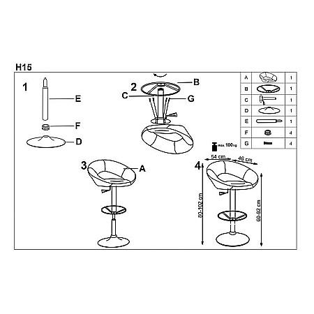 Scaun bar HM H15 bej [3]