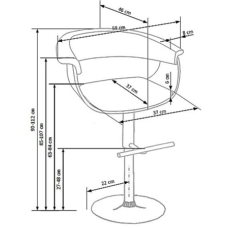 Scaun bar HM H45 negru [2]