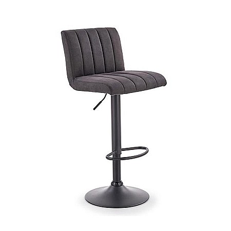Scaun bar HM H89, tapitat cu stofa tip catifea, inaltime reglabila, suport picioare, 120 kg, gri [0]