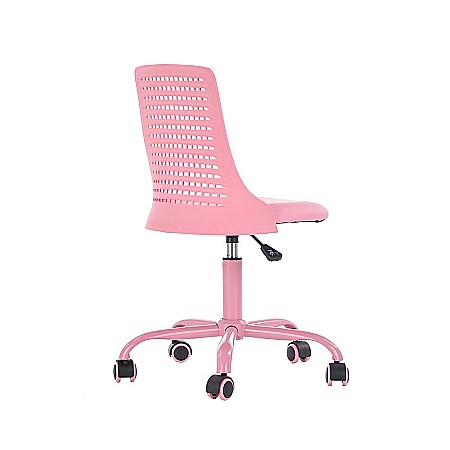 Scaun birou copii din polipropilena HM Pure, piele ecologica, baza vopsita, inaltime reglabila, rotire 360 ˚, 80 kg, roz [3]