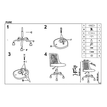 Scaun birou copii din polipropilena HM Pure, piele ecologica, baza vopsita, inaltime reglabila, rotire 360 ˚, 80 kg, roz [6]