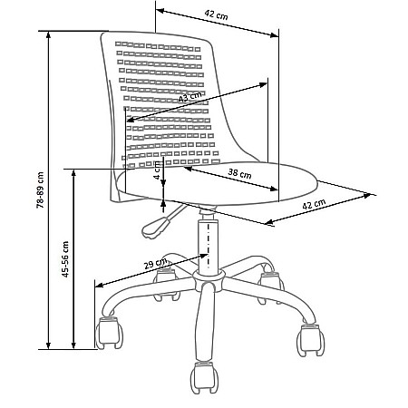 Scaun birou copii din polipropilena HM Pure, piele ecologica, baza vopsita, inaltime reglabila, rotire 360 ˚, 80 kg, roz [5]