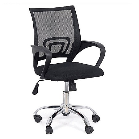 Scaune cu mesh - Scaun birou copii ergonomic OFF 619, mesh, baza cromata, inaltime reglabila, 80 kg