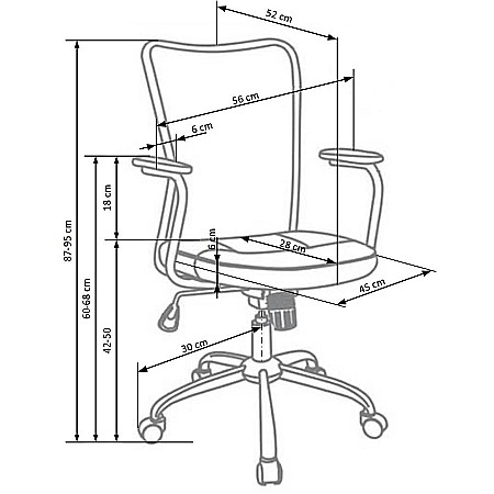 Scaun birou copii HM Andy, Mesh/Stofa, Ergonomic, Cadru Cromat, Inaltime ajustabila, Mecanism balansare, Rotire 360 ˚, 102 Kg, Albastru [3]