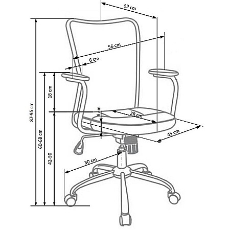Scaun birou copii HM Andy, Mesh/Stofa, Ergonomic, Cadru metalic, Inaltime ajustabila, Mecanism de balans, 102 Kg, Roz [3]