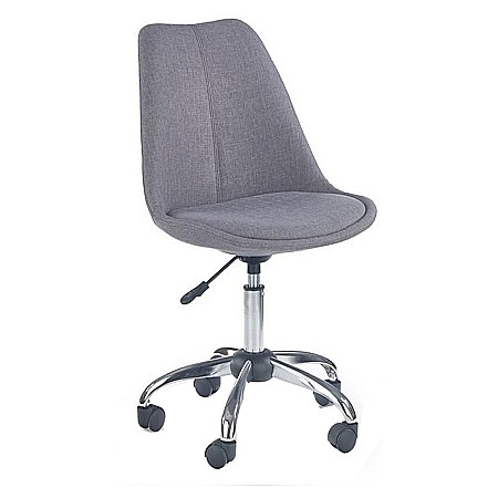 Scaun birou copii HM Coco 4, Ergonomic, Stofa, Cadru metalic, Inaltime ajustabila, Roti pivotante, 80 kg, Gri deschis