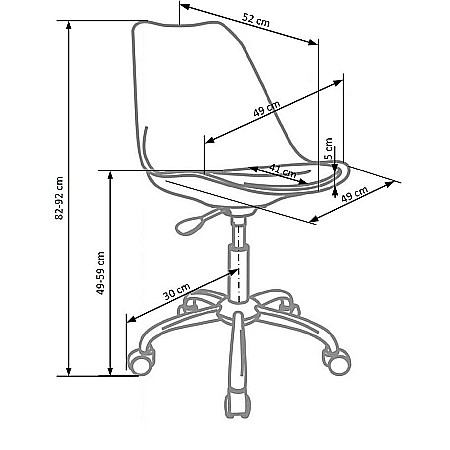 Scaun birou copii HM Coco 4, Ergonomic, Stofa, Cadru metalic, Inaltime ajustabila, Roti pivotante, 80 kg, Gri deschis [5]