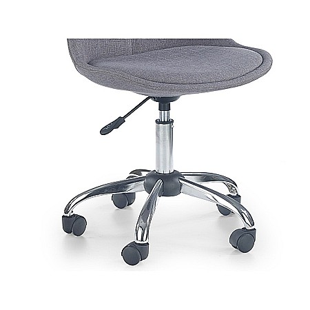 Scaun birou copii HM Coco 4, Ergonomic, Stofa, Cadru metalic, Inaltime ajustabila, Roti pivotante, 80 kg, Gri deschis [3]