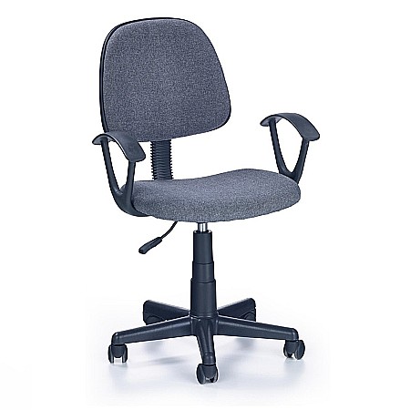Produse - Scaun birou copii HM Darian Bis, Ergonomic, Cadru Polipropilena, Stofa, Inaltime ajustabila, 80 Kg, Gri